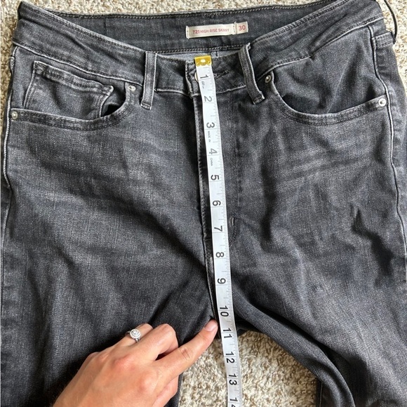 Levi’s 721 High Rise Skinny Jeans Black Denim Casual 30 - Picture 10 of 11